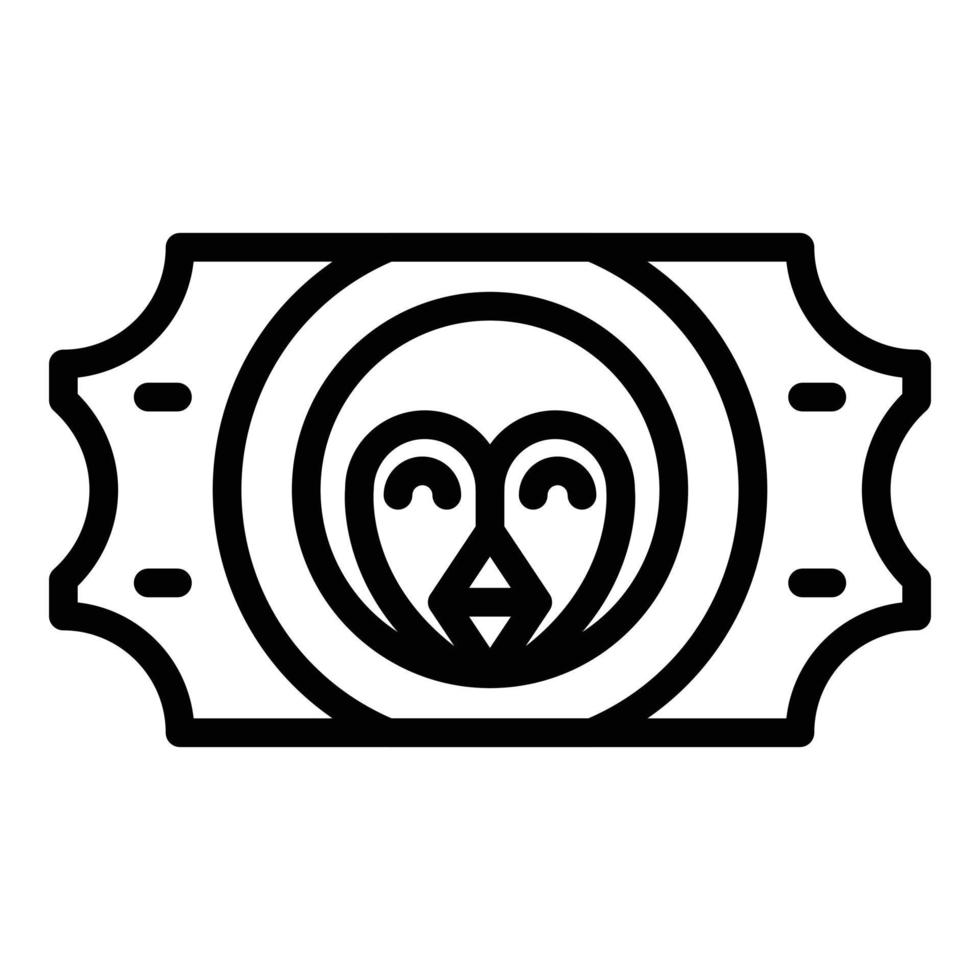 Jungle zoo ticket icon outline vector. Animal token vector