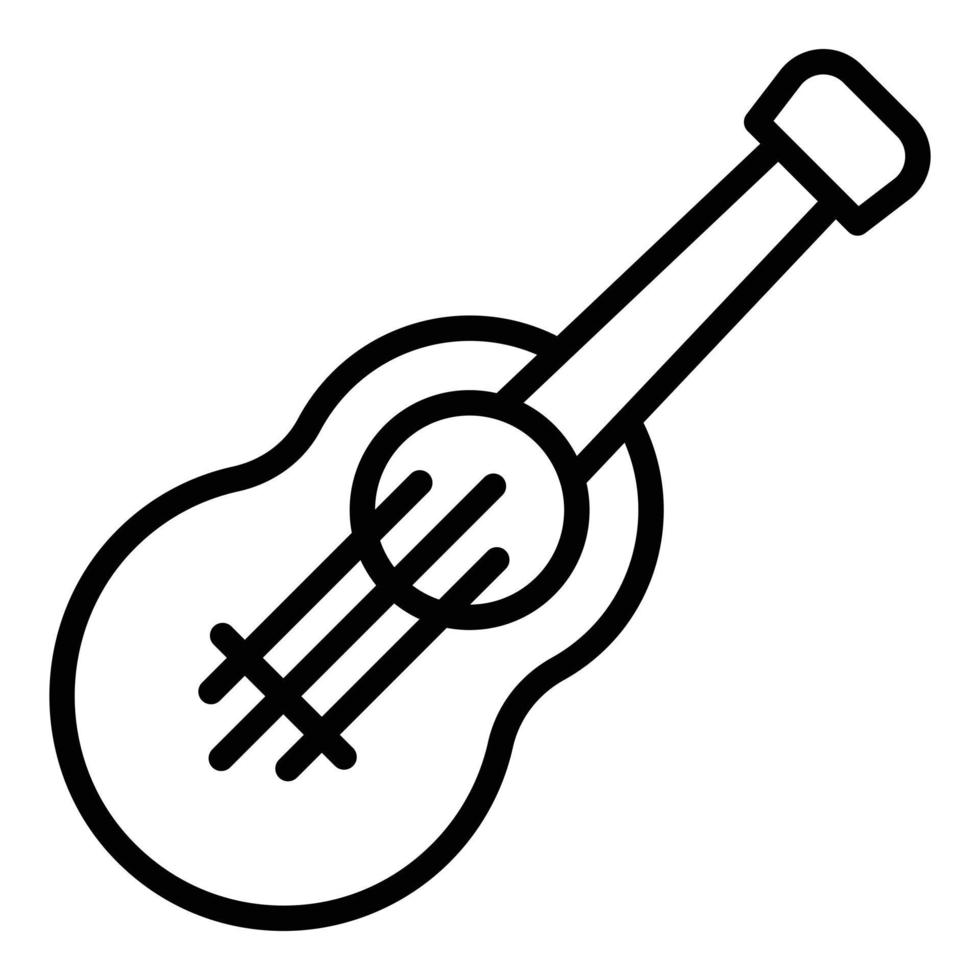 vector de contorno de icono de ukelele de cuerda. guitarra musical