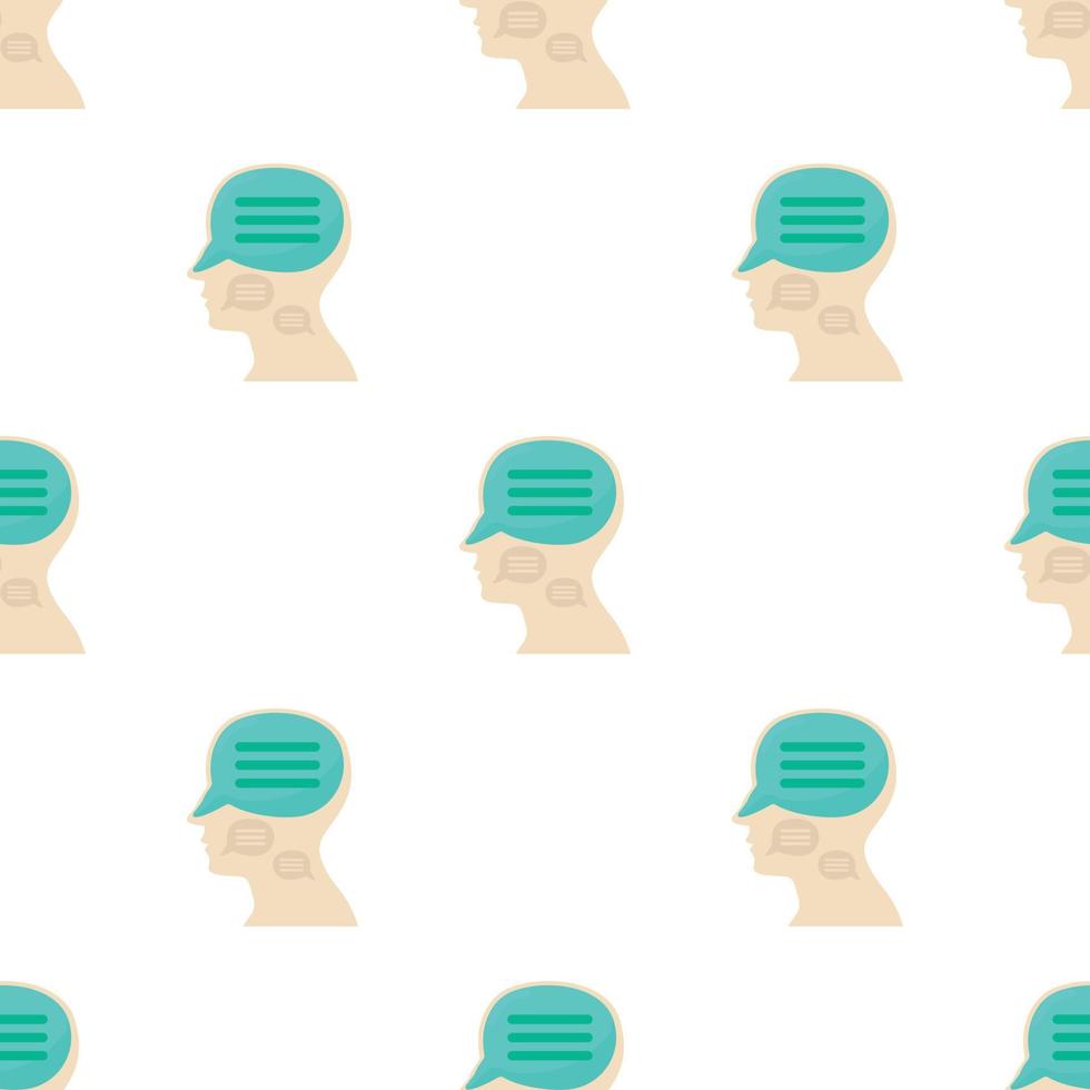 Head with chat pattern seamless vector