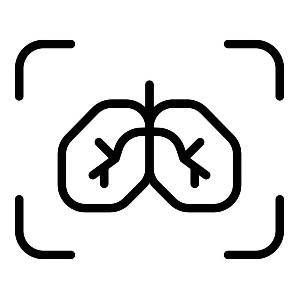 Lungs test icon outline vector. Xray cancer vector