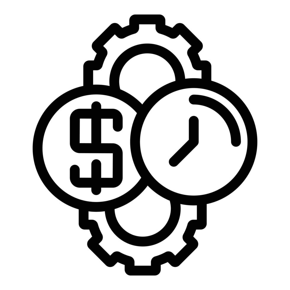 Gear money teamwork icon outline vector. Corporate team vector