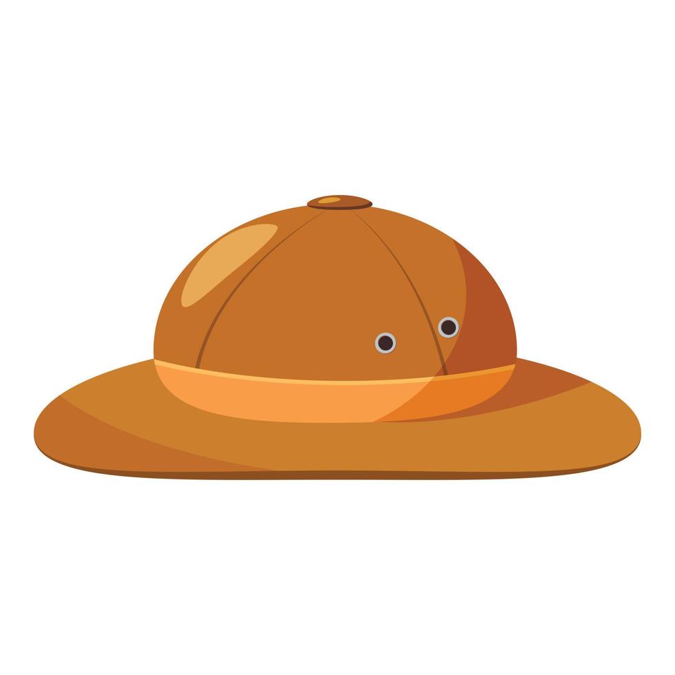 Men hiking hat icon, cartoon style vector