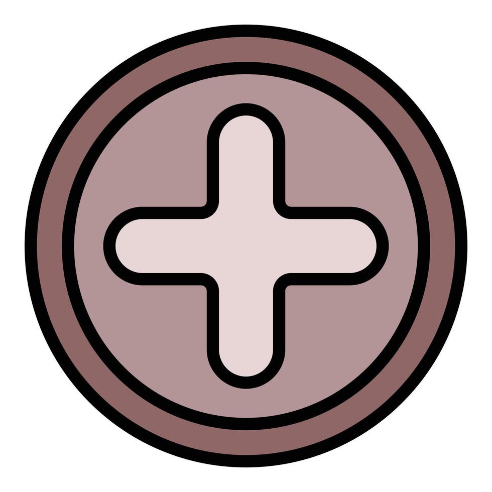Phillips screw icon color outline vector