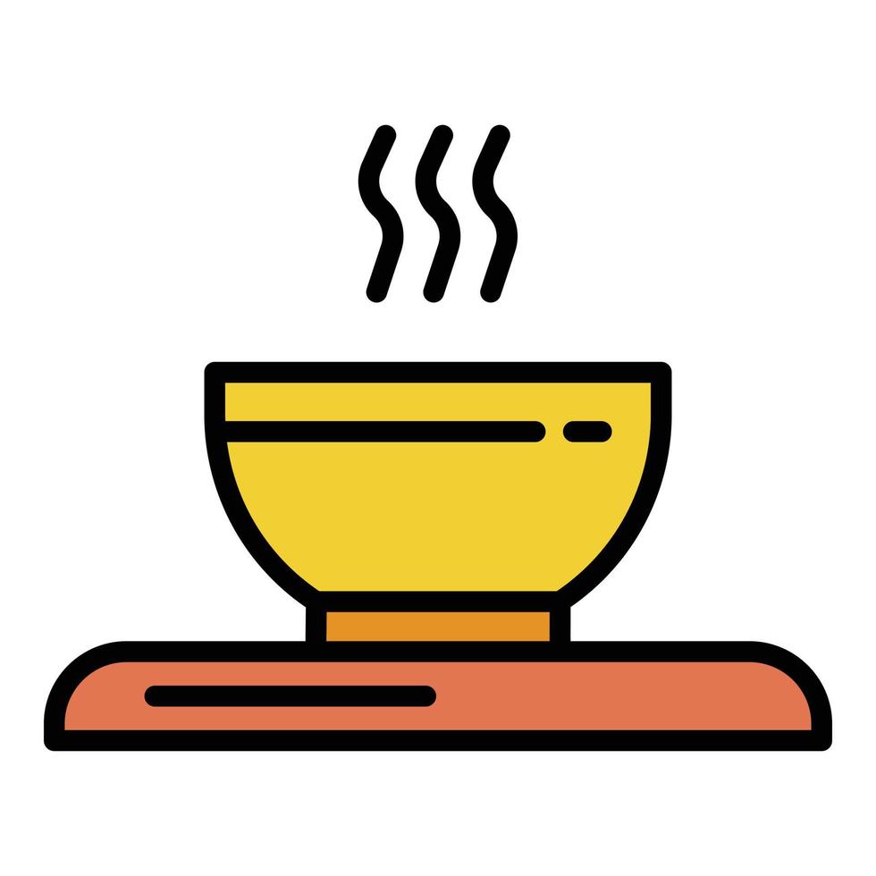 Hot coffee icon color outline vector