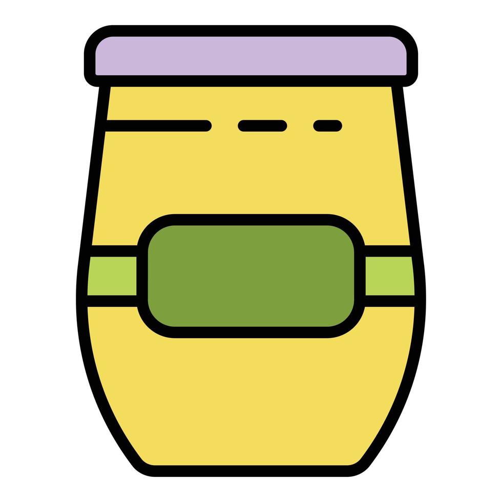Sugar jam jar icon color outline vector