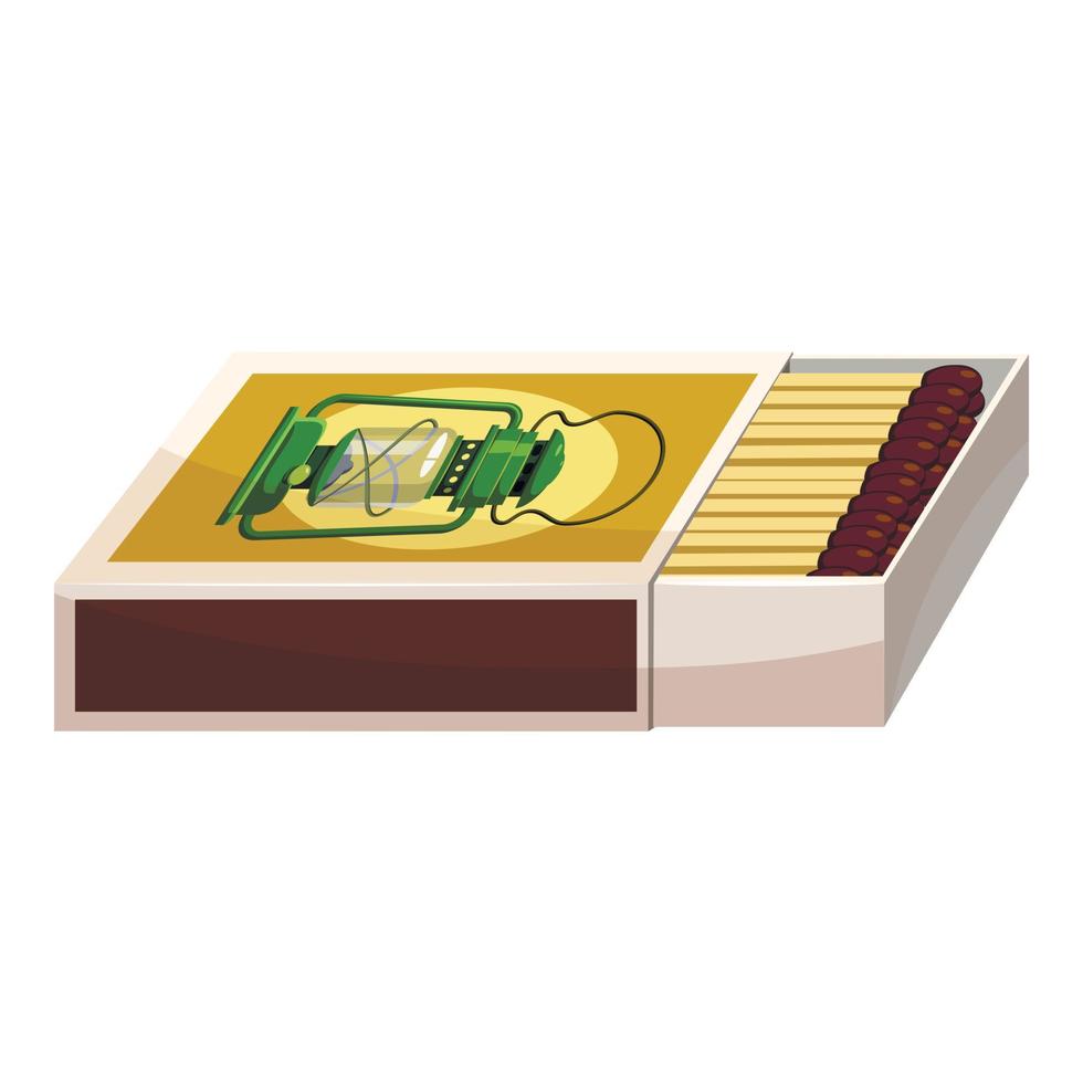 Box of matches icon, cartoon style vector