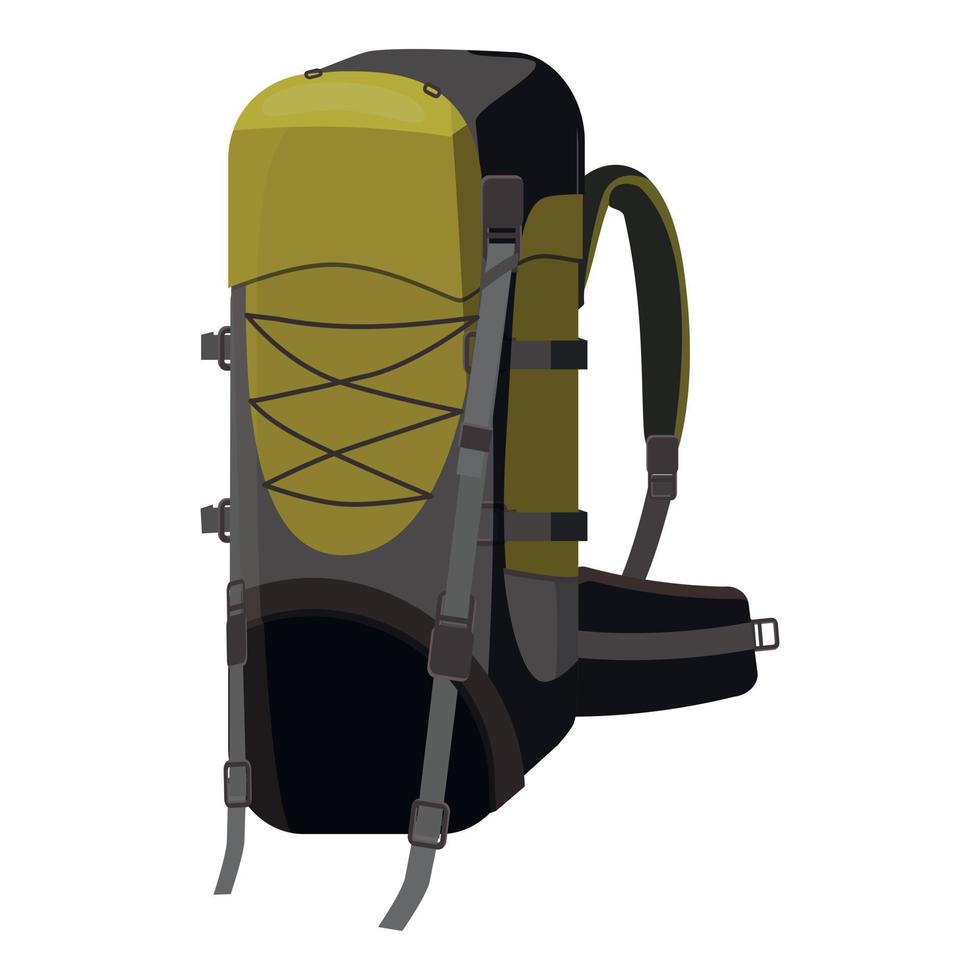 Backpack for travel icon, cartoon style vector