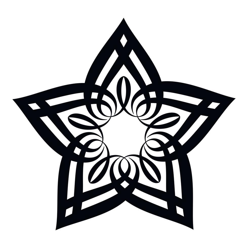 Star petal icon, simple style vector