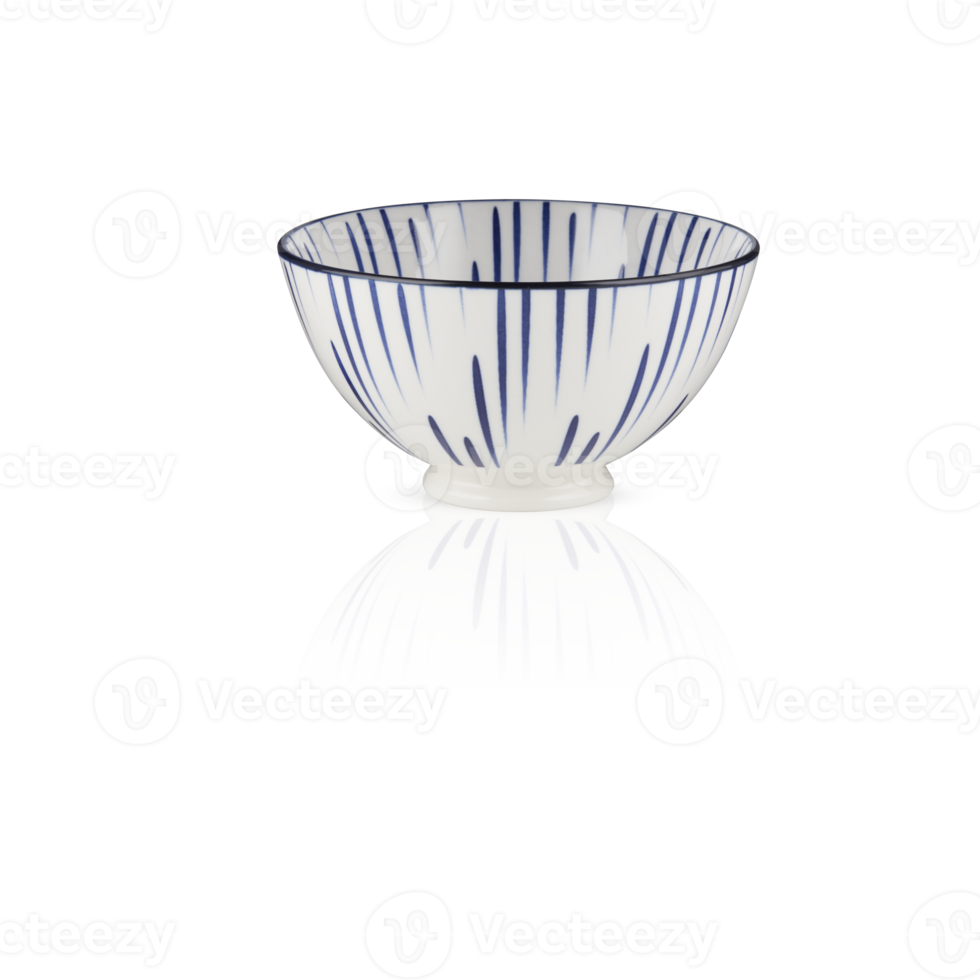 Empty bowl, ceramic, porcelain with cut out isolated on background