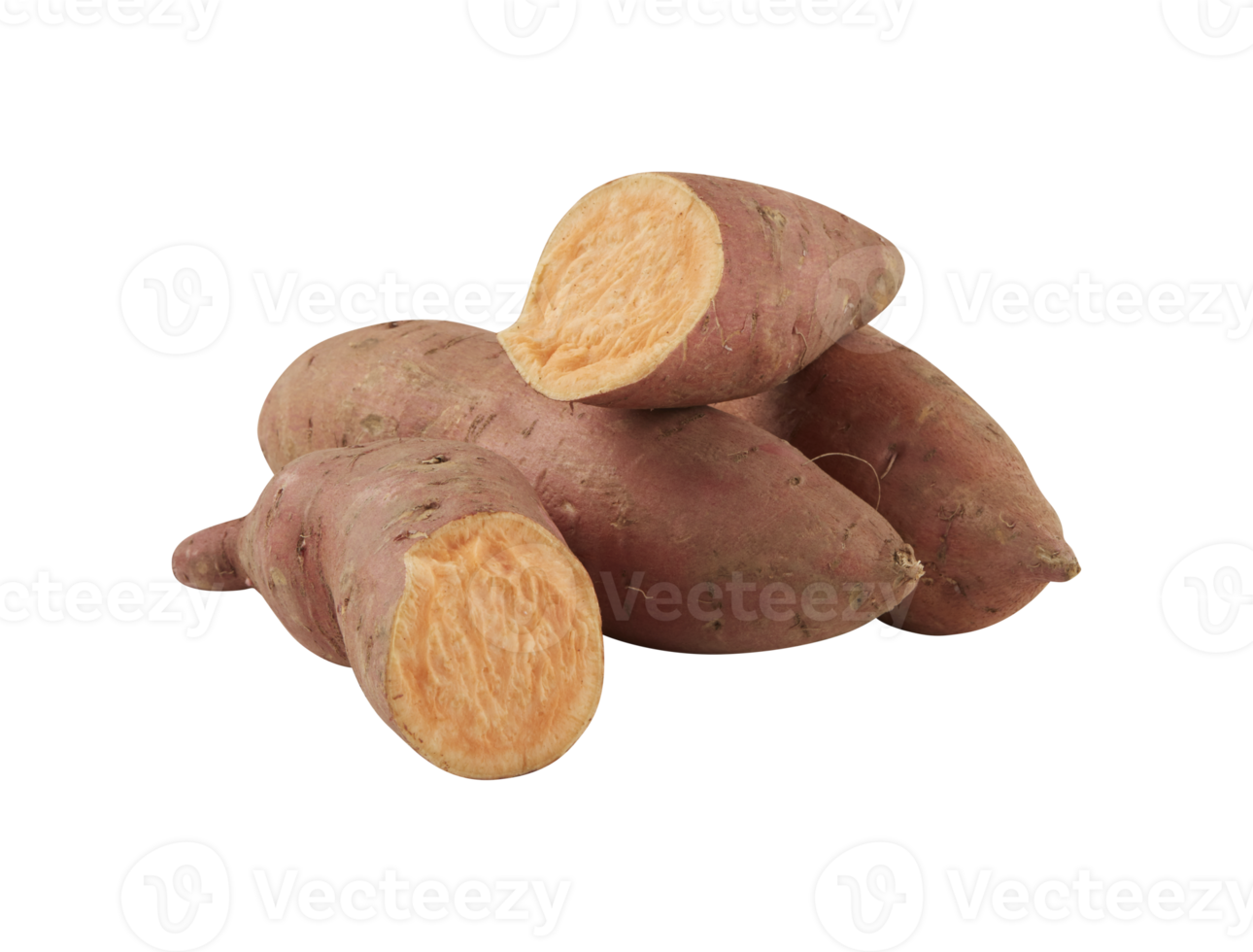 Sweet potato with cut out isolated on background transparent png