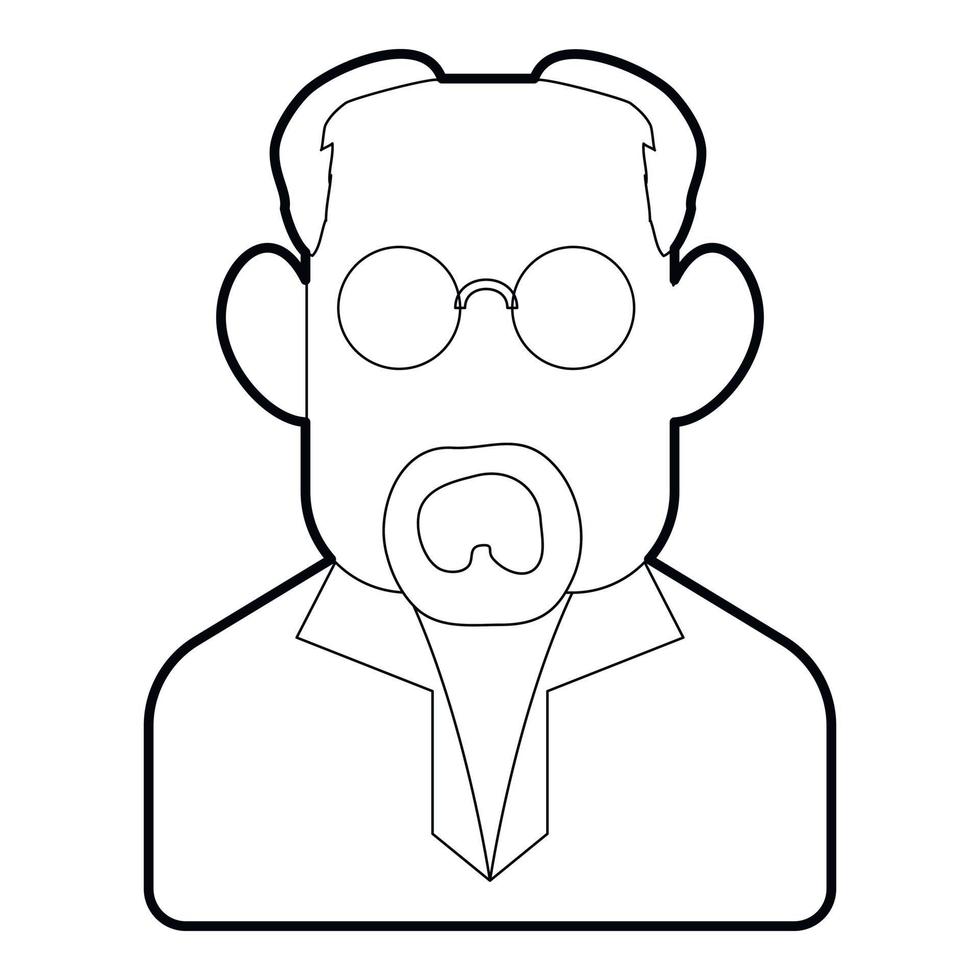 Scientist icon, outline style vector