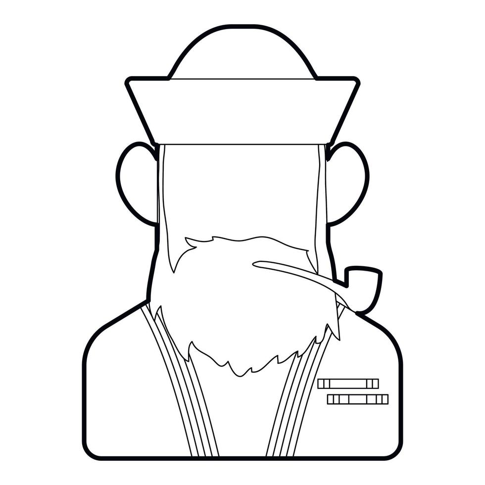 Sailor icon, outline style vector