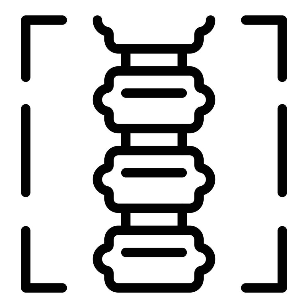 vector de contorno de icono de imagen de columna de rayos x. maquina medica