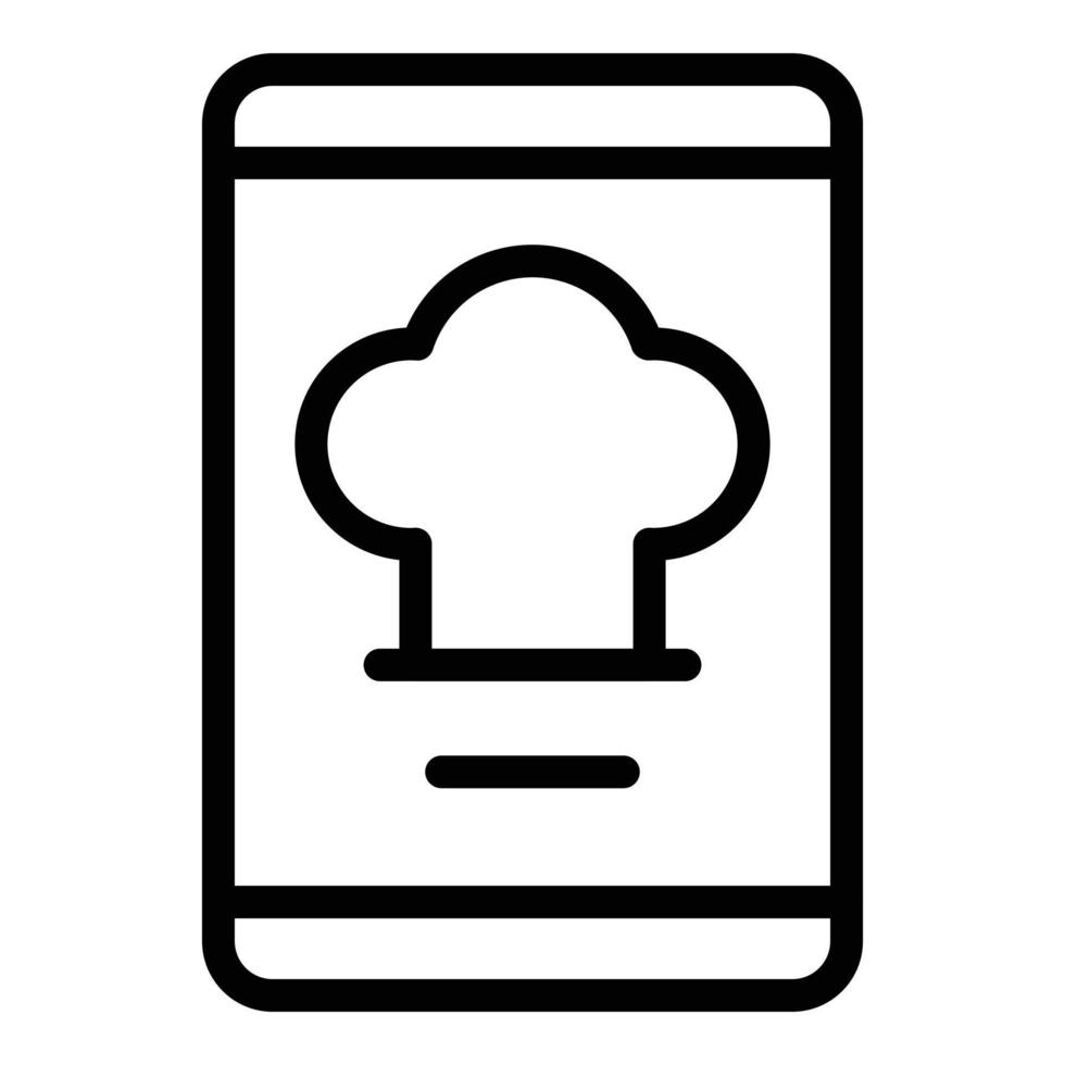 Smartphone cook menu icon outline vector. Food delivery vector