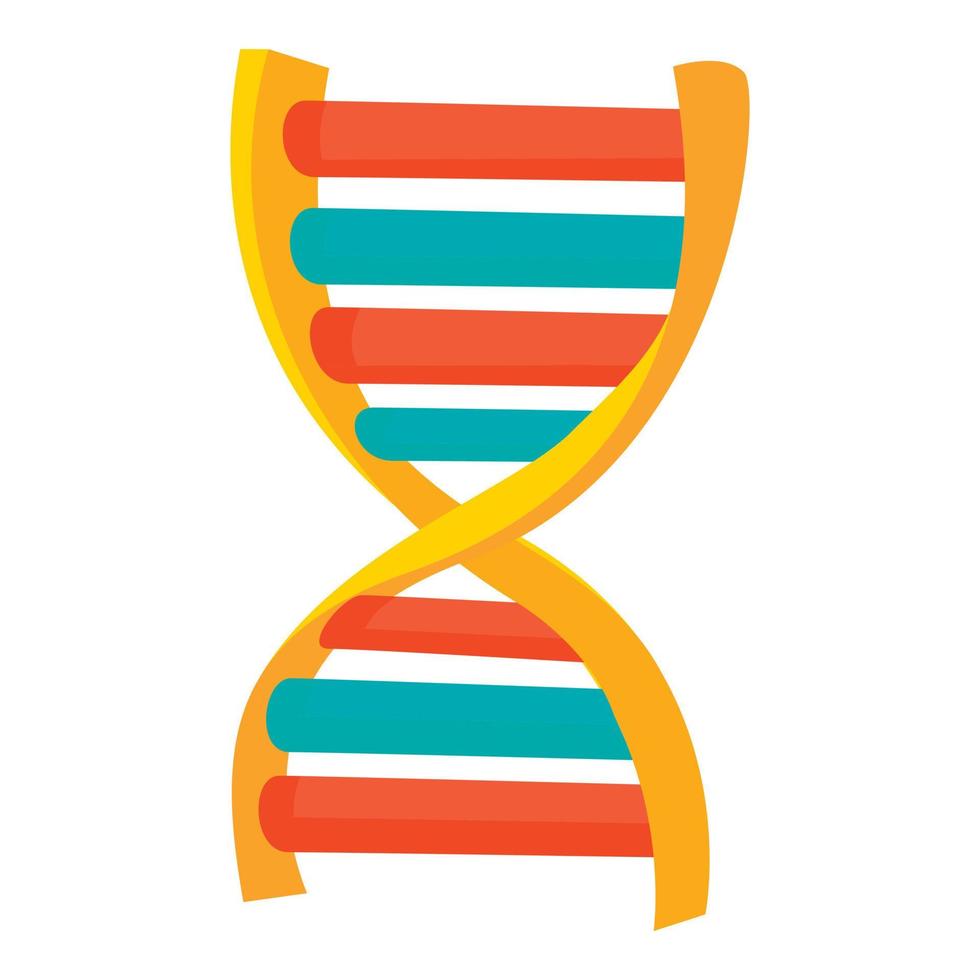 DNA strand icon, cartoon style vector