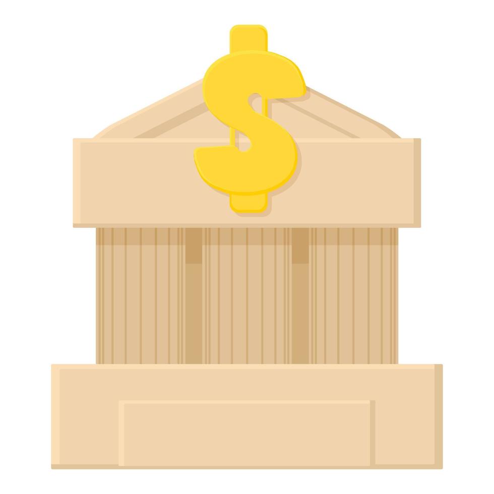 Bank icon, cartoon style vector