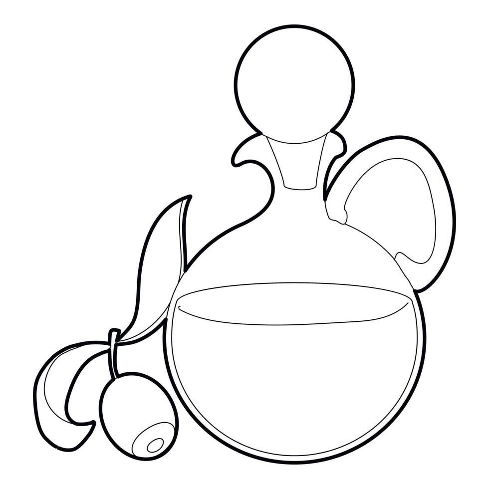 Olive oil icon, outline style vector