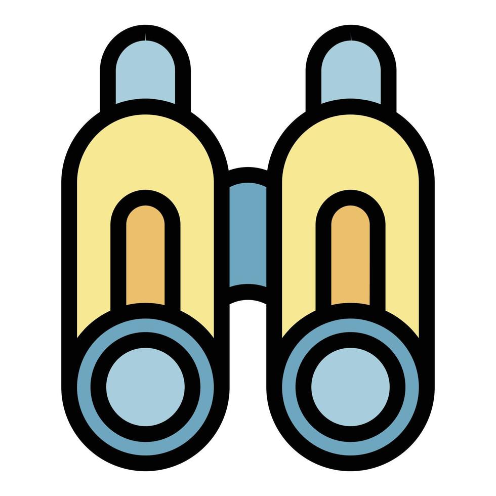 Binoculars icon color outline vector