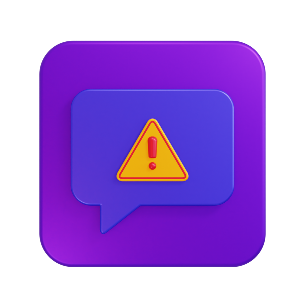 Alert Chat Icon 3D Illustration png