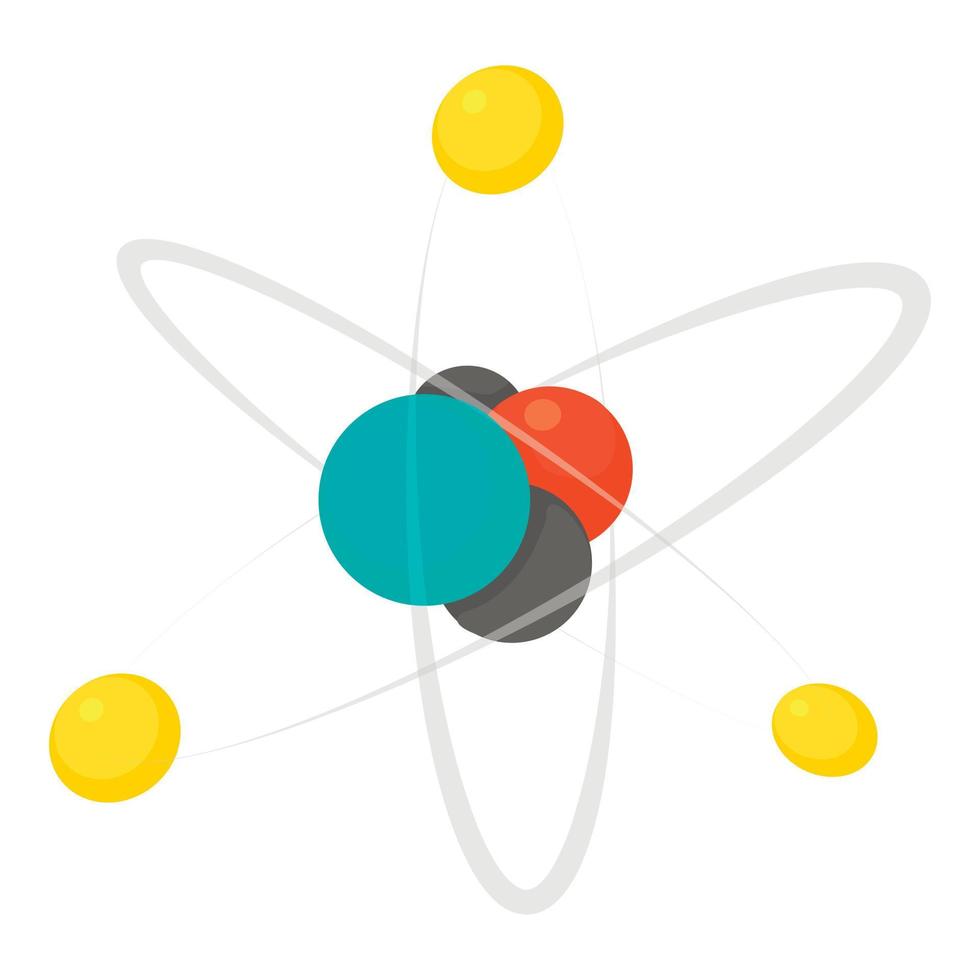Molecule icon, cartoon style vector