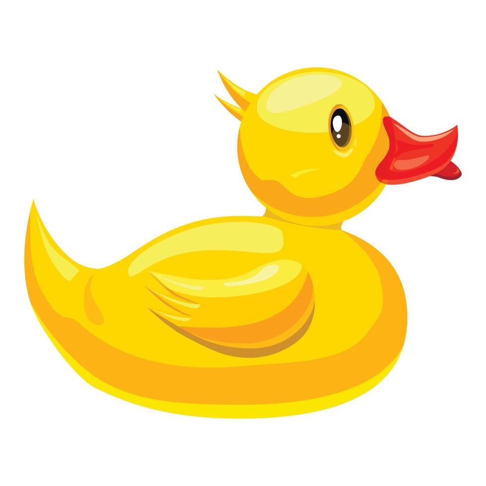 icono de pato de goma, estilo de dibujos animados vector
