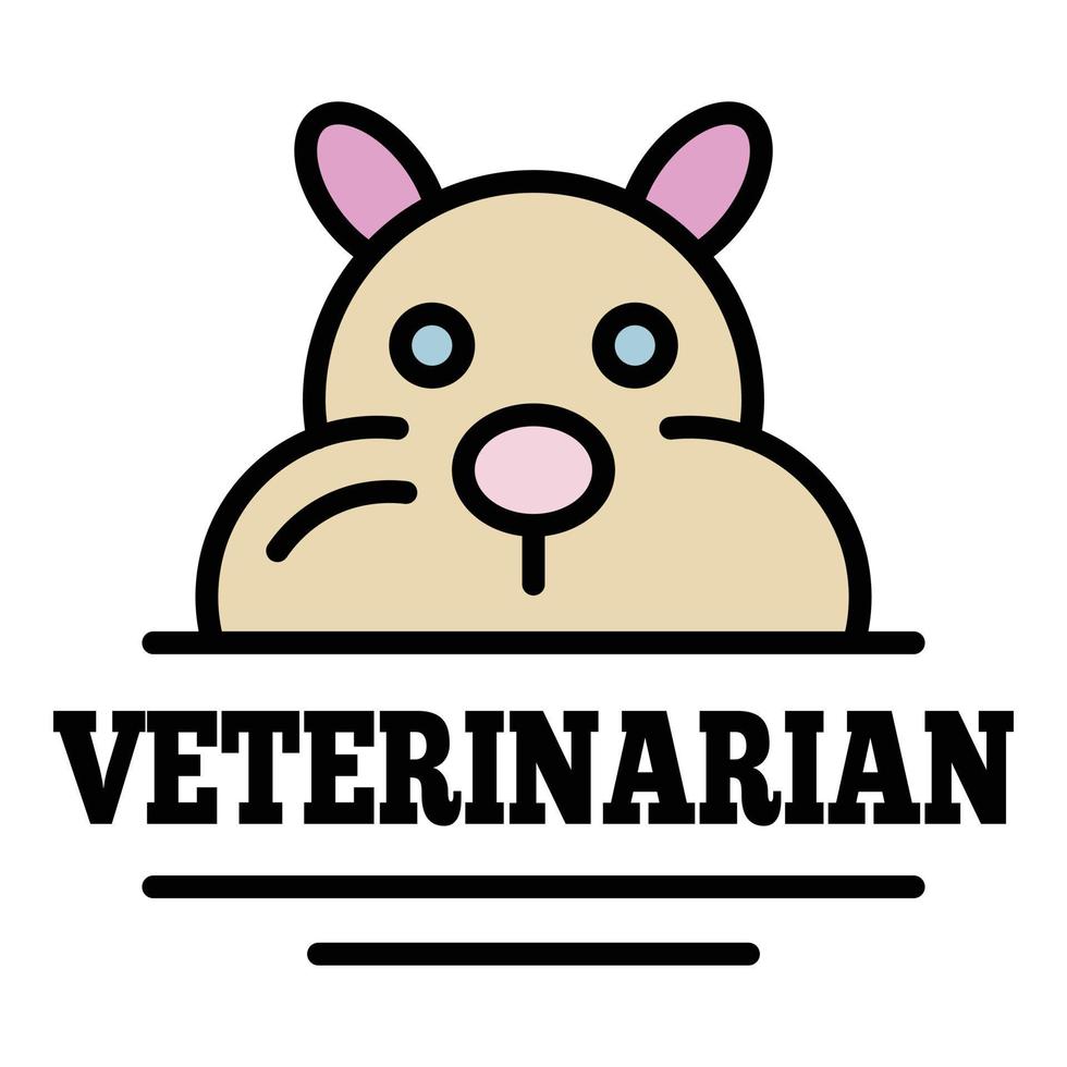 logotipo veterinario, estilo de contorno vector