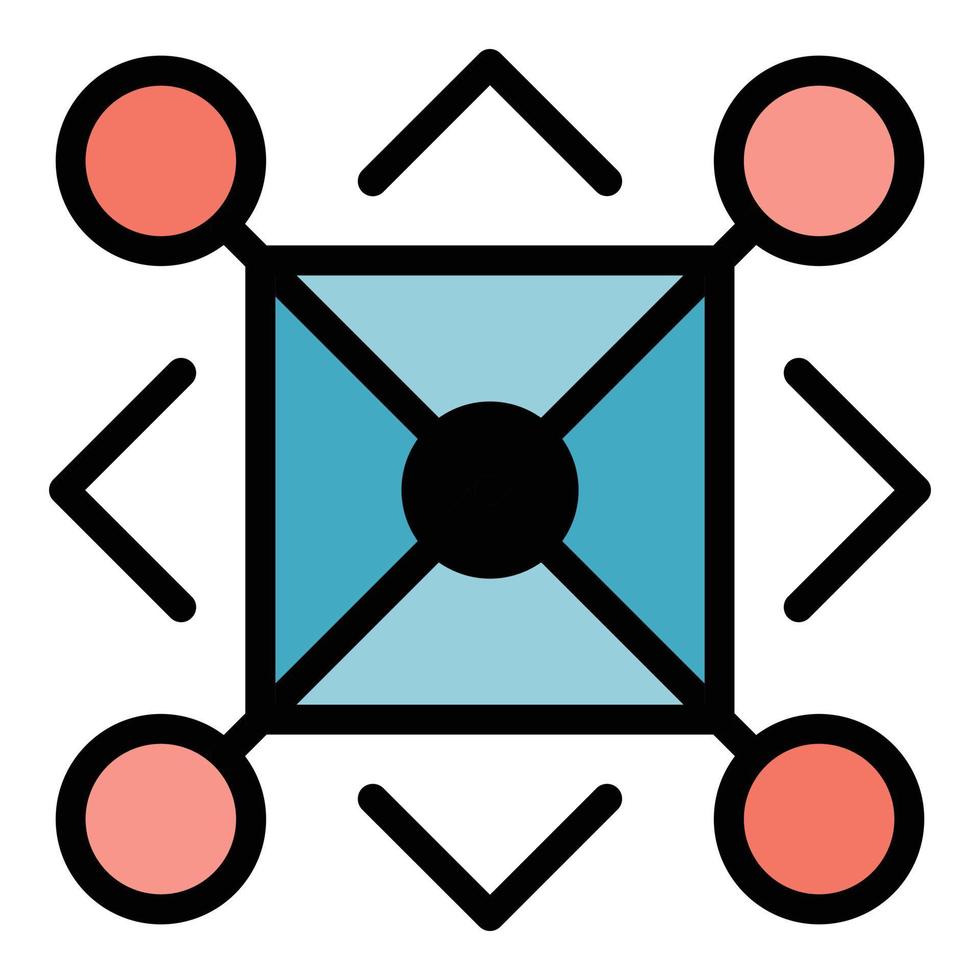 Aztec alchemy icon color outline vector