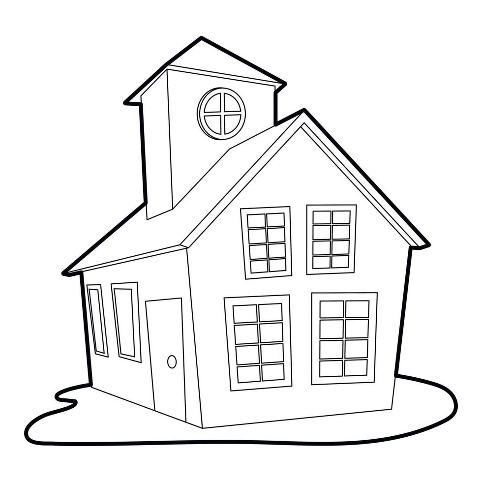 Colored house icon, outline style vector