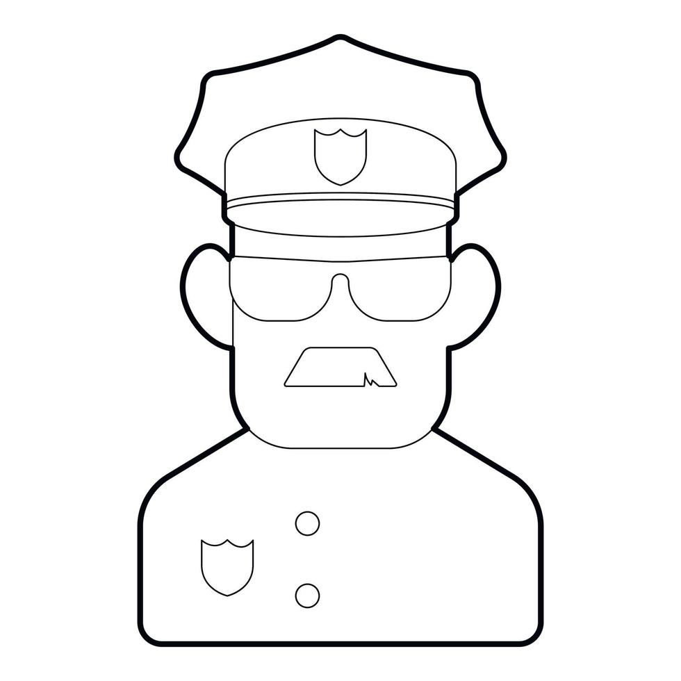 Policeman icon, outline style vector