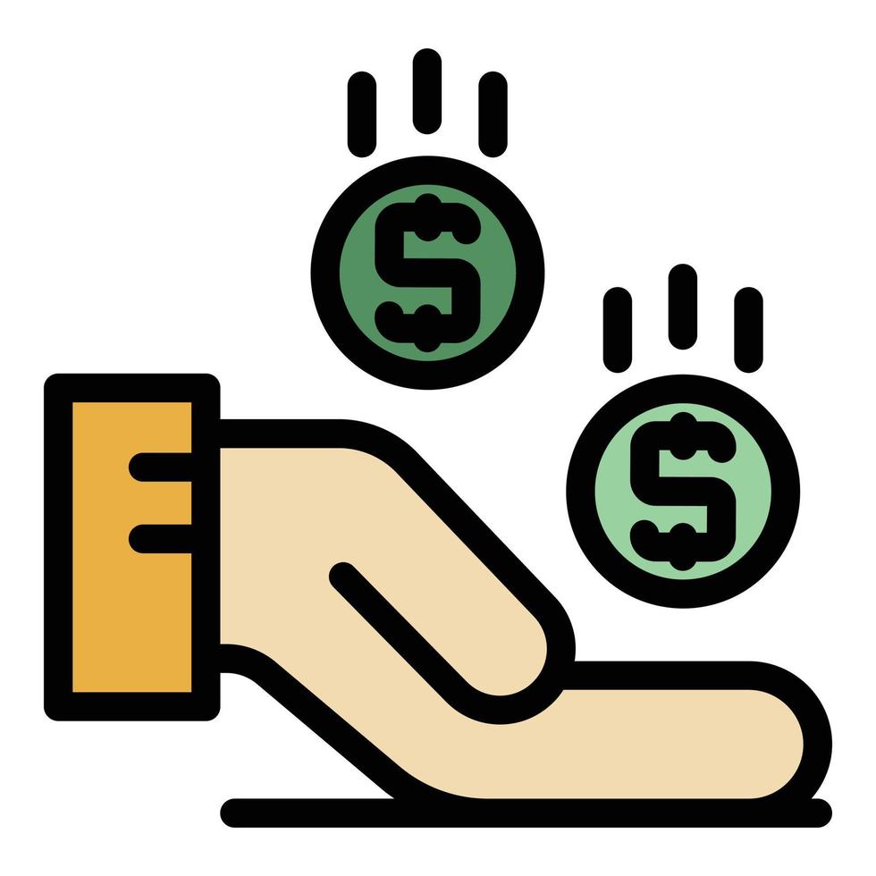 Take rest money coin icon color outline vector