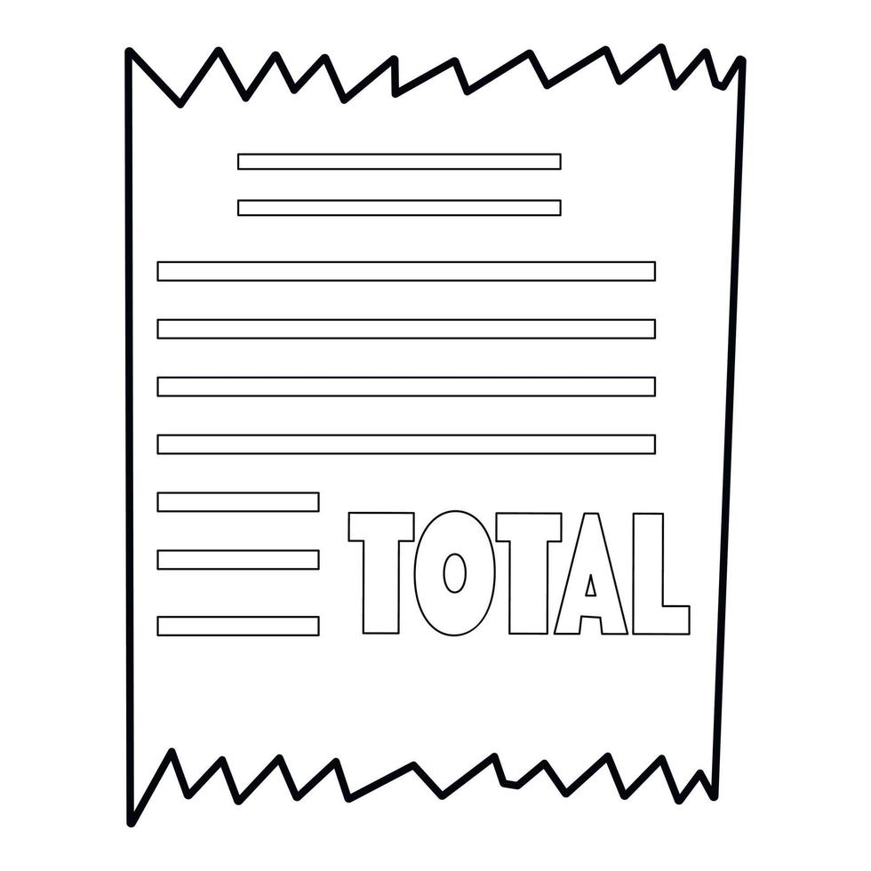 Receipt icon, outline style vector