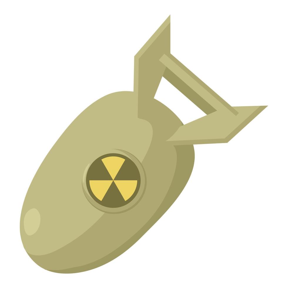 icono de bomba atómica, estilo de dibujos animados vector