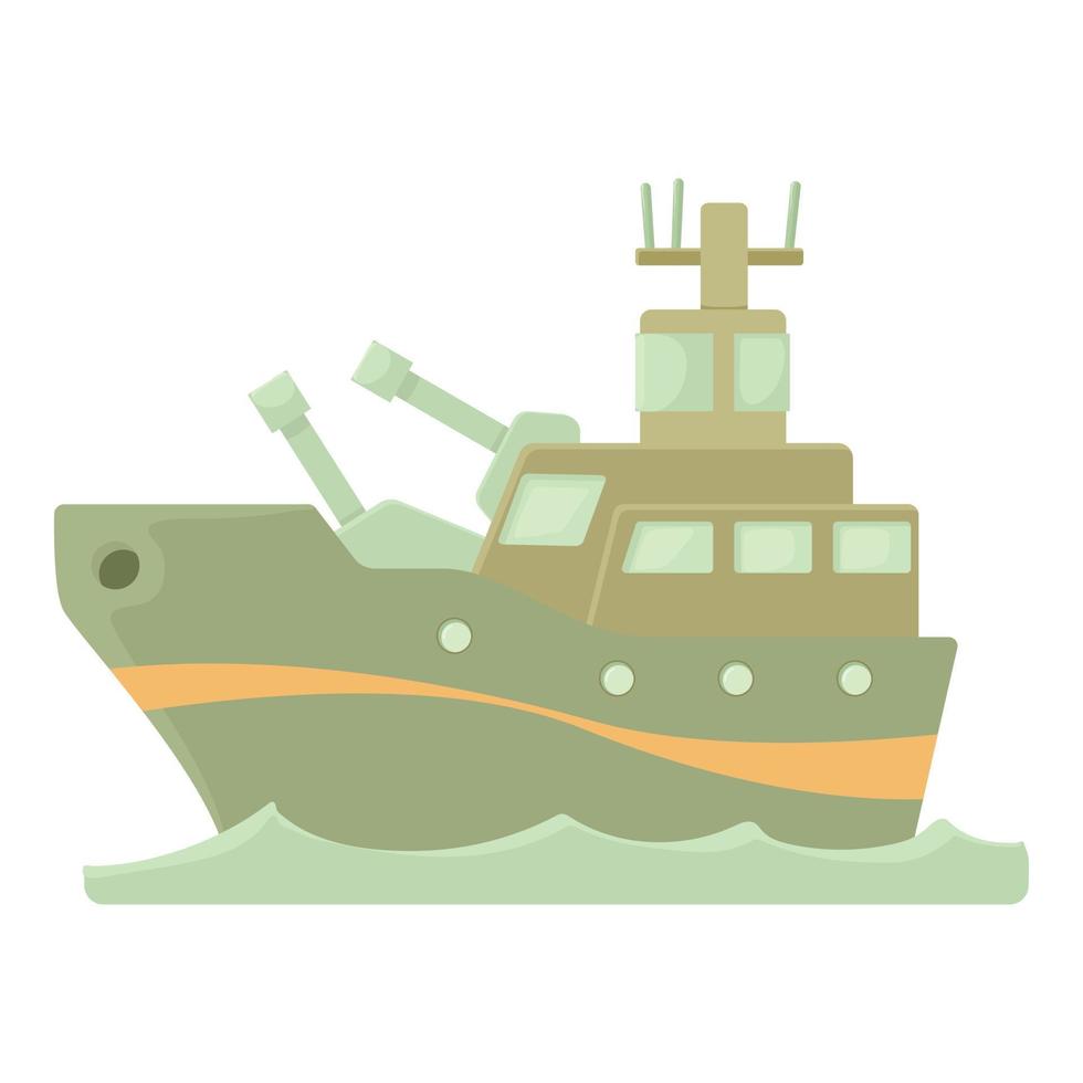 Battleship icon, cartoon style vector