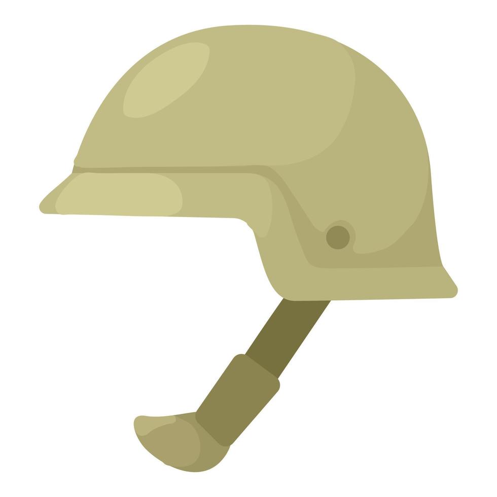 Soldier helmet icon, cartoon style vector