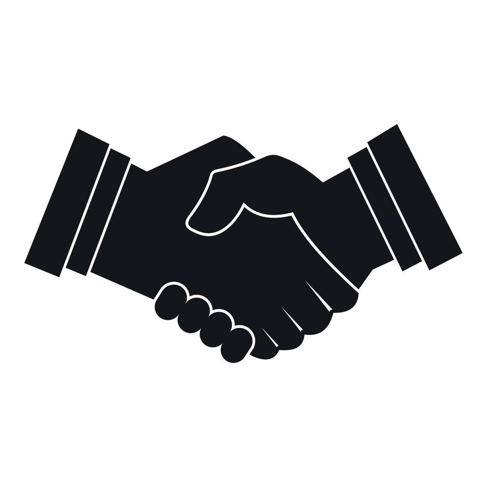 Business handshake icon, simple style vector