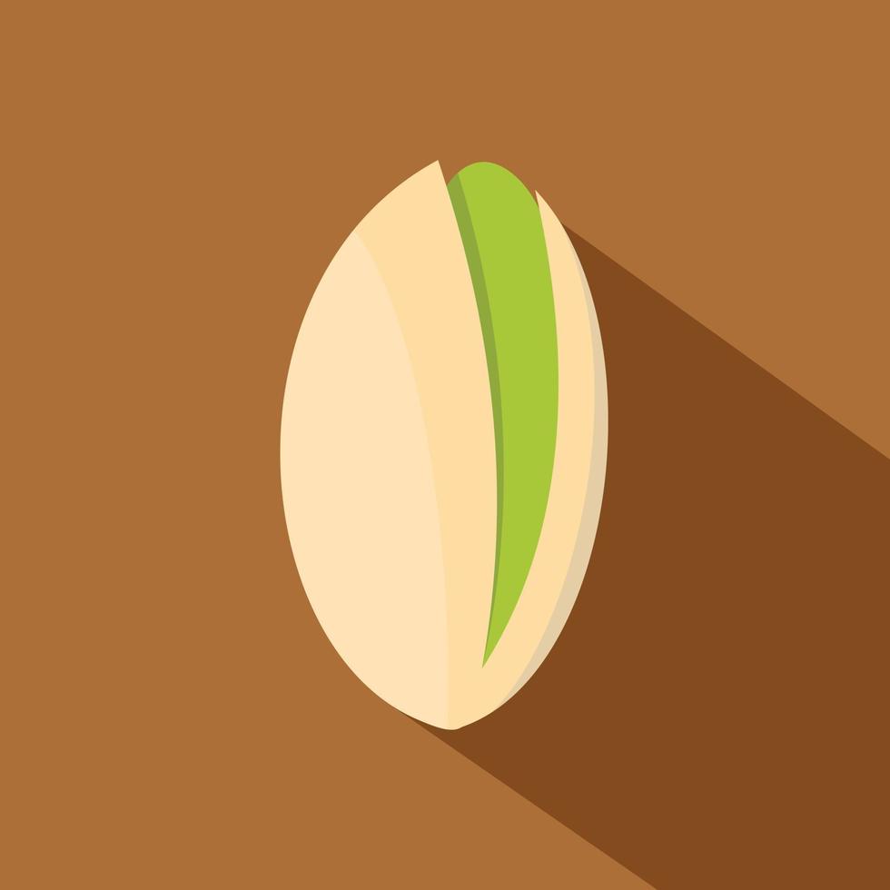 Pistachio nut icon, flat style vector