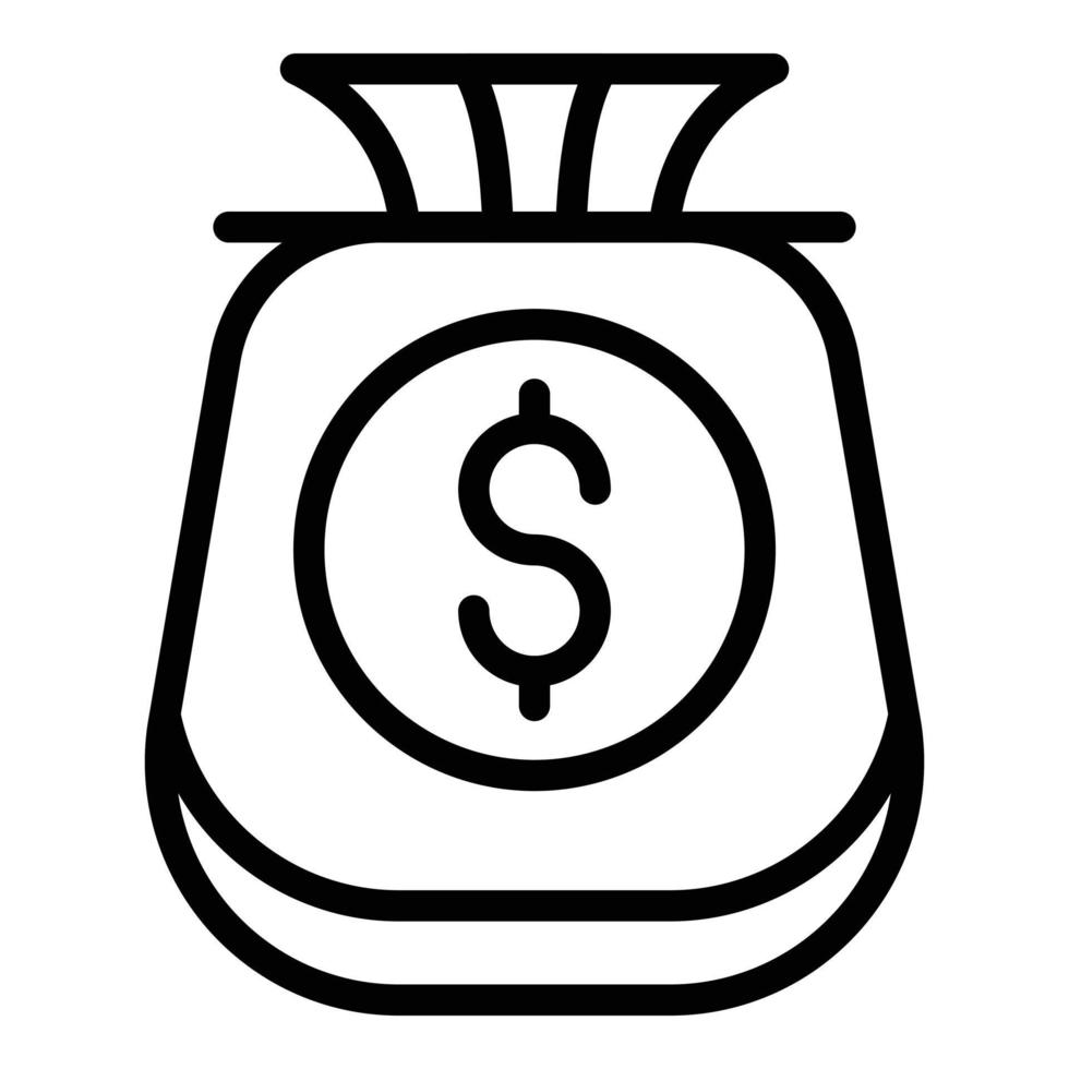 Money bag send icon outline vector. Mobile payment vector