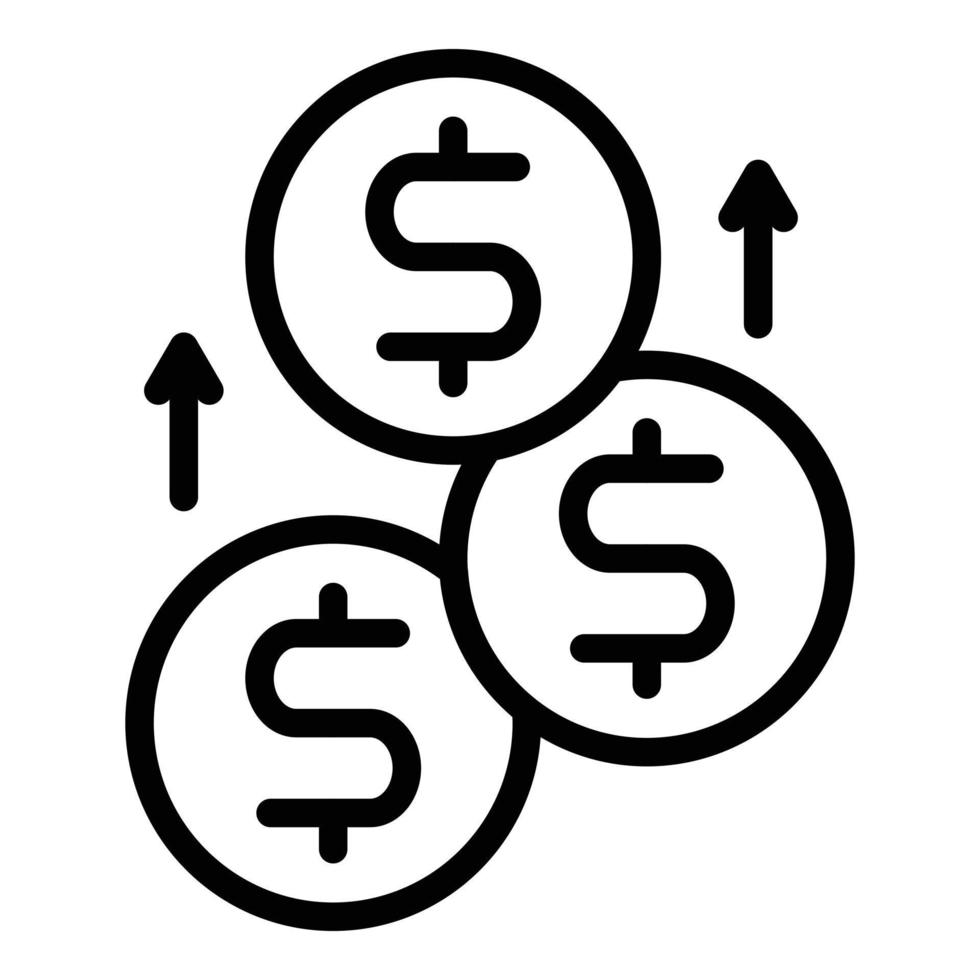 Money send coin icon outline vector. Bank wallet vector