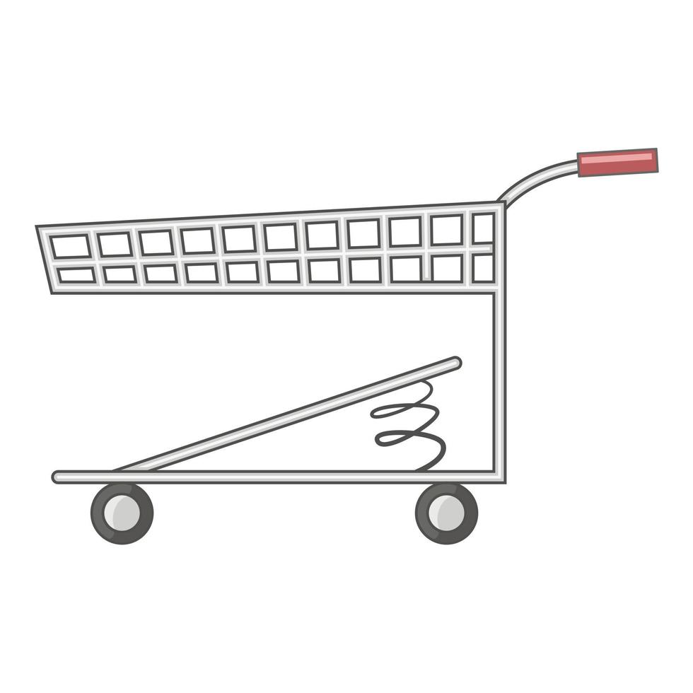 Shopping cart with spring icon, cartoon style vector