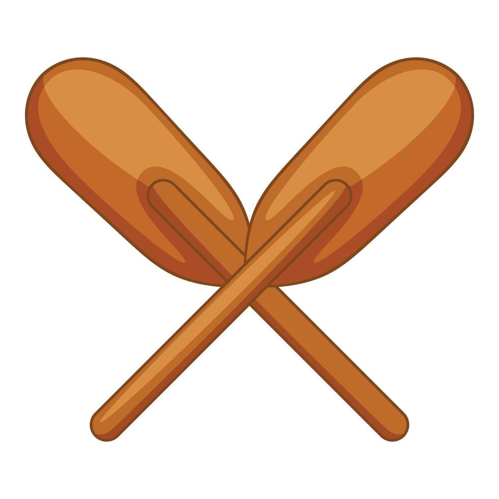 Wooden paddle icon, cartoon style vector