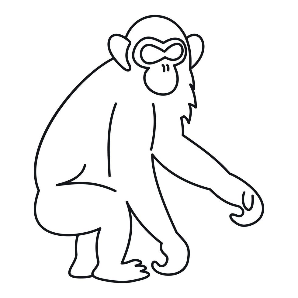 Monkey icon, outline style vector