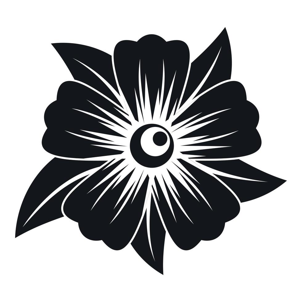 Flower icon, simple style vector