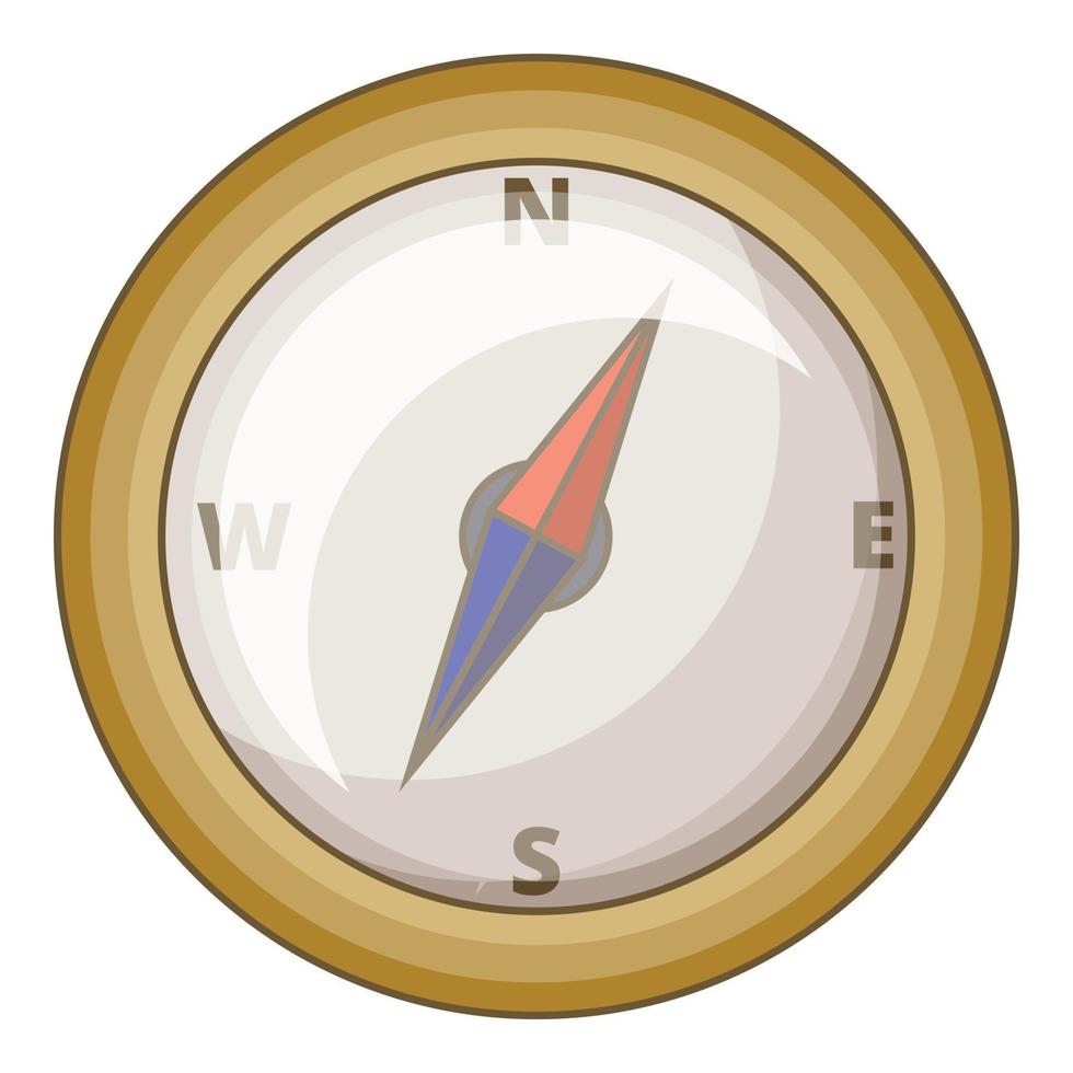 Compass icon, cartoon style vector