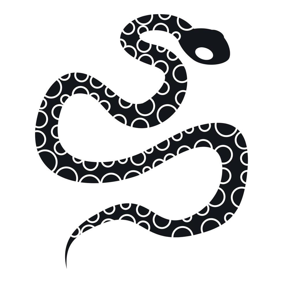 icono de serpiente pitón, estilo simple vector