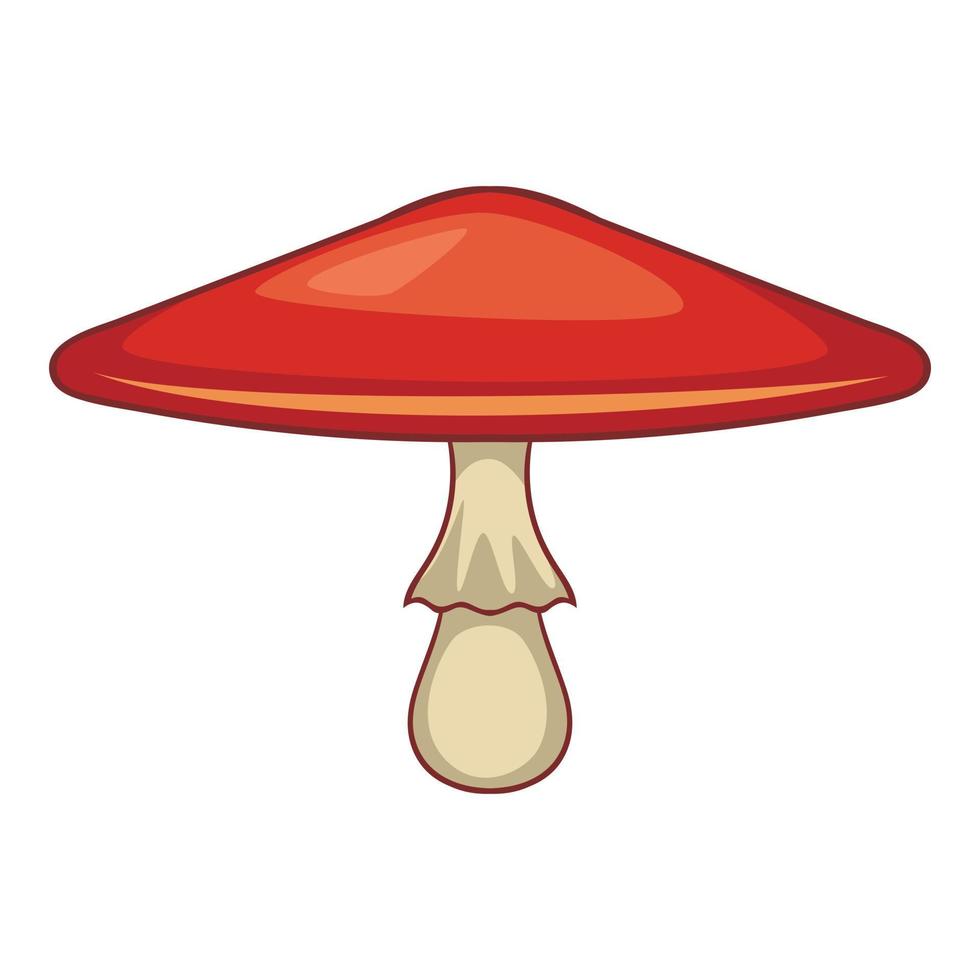 Lepiota procera mushroom icon, cartoon style vector