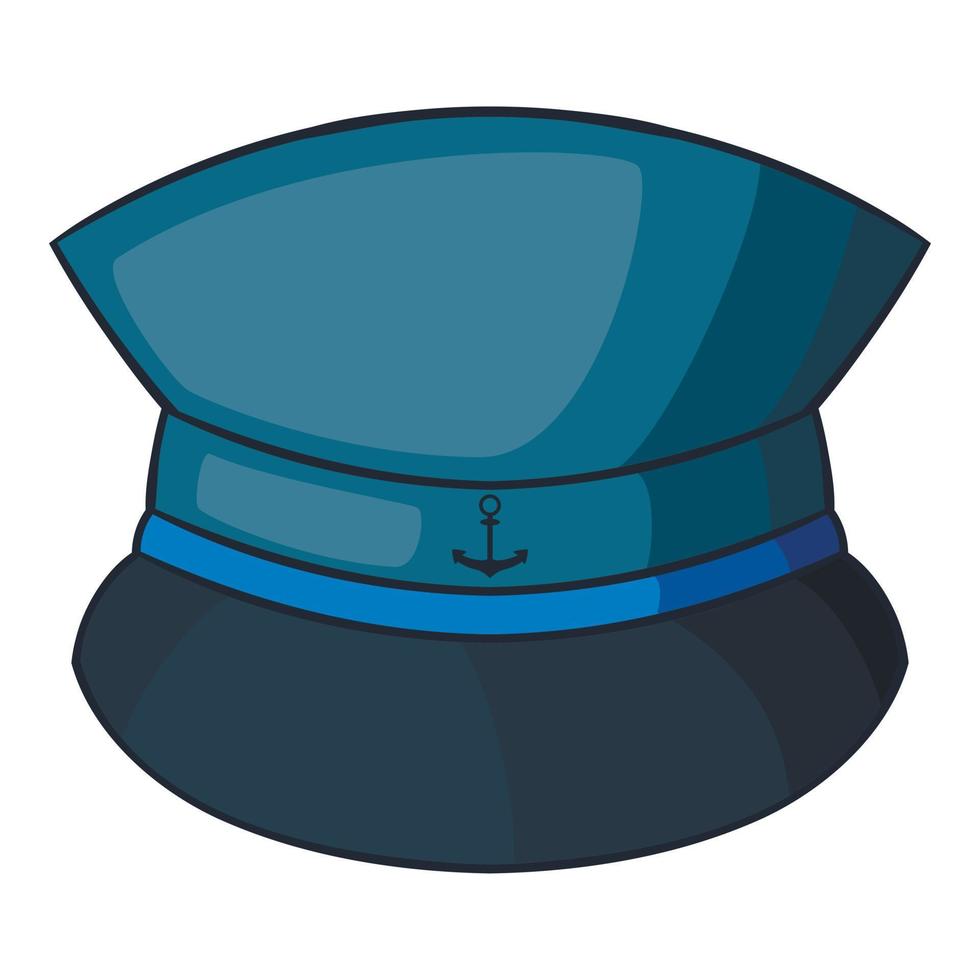 Captain hat icon, cartoon style vector