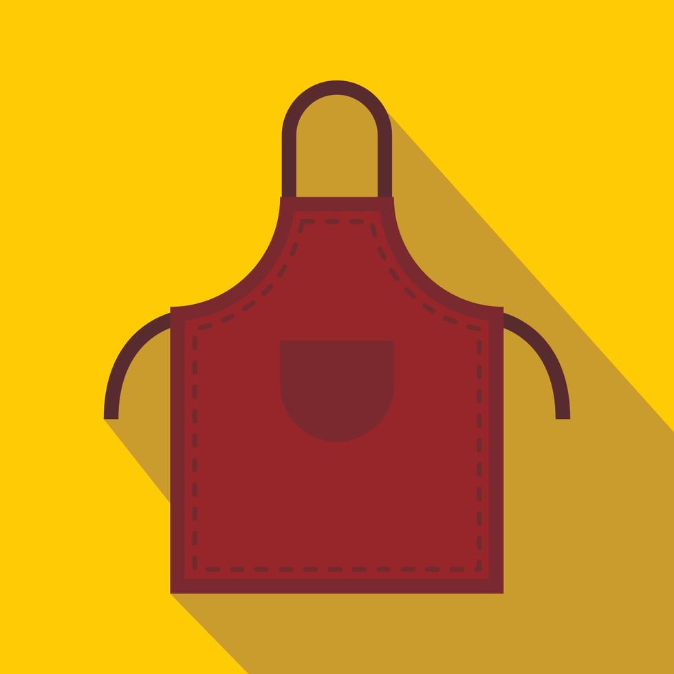Brown welding apron icon, flat style vector