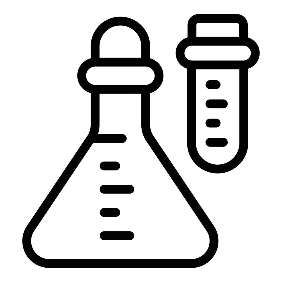 Chemical flask icon outline vector. Laboratory science 15212710 Vector Art at Vecteezy