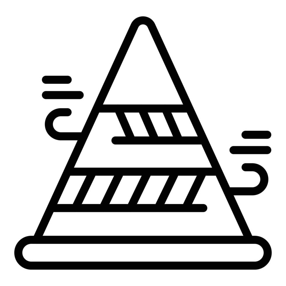 vector de esquema de icono de pirámide de tendencia empresarial. investigación del sitio