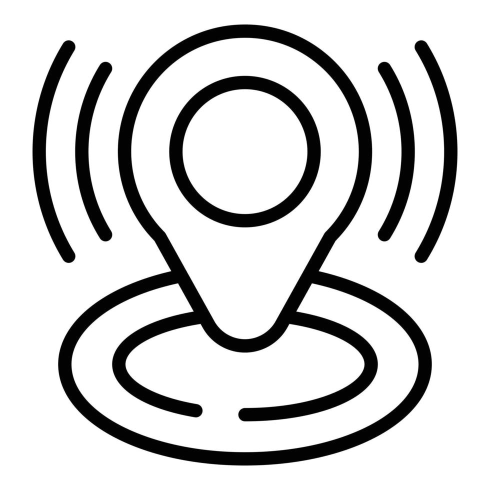 Vector de contorno de icono de ubicación en línea. mapa de la tienda